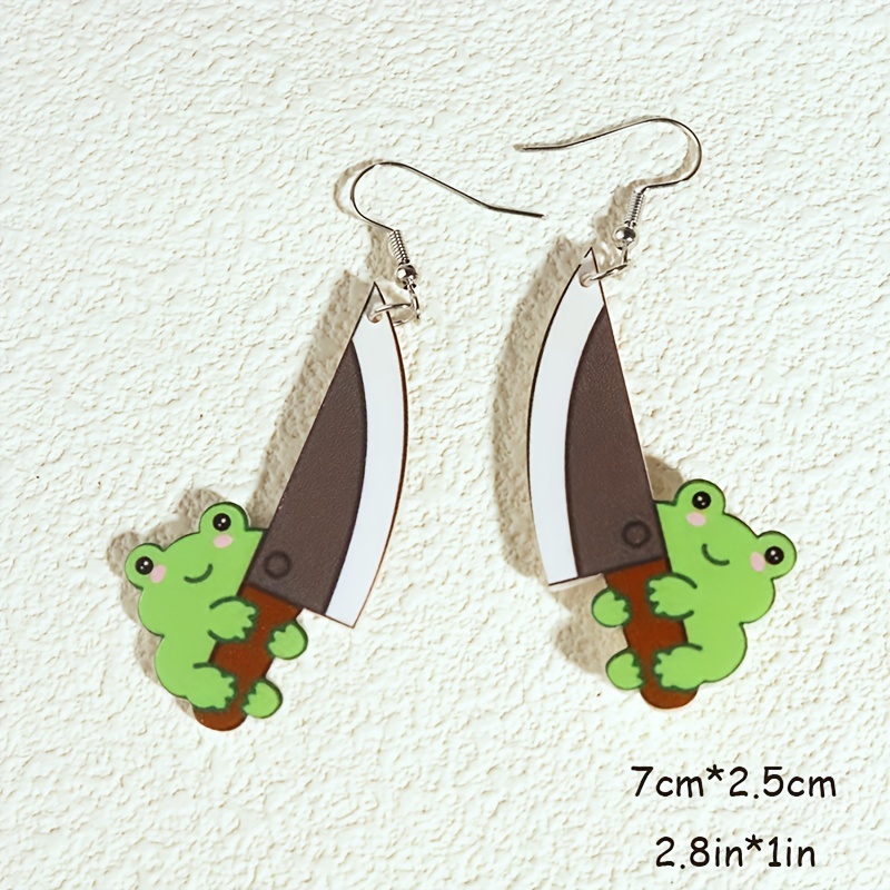 Quack Duck Chick Frog Earrings Acrylic Animal Jewelry